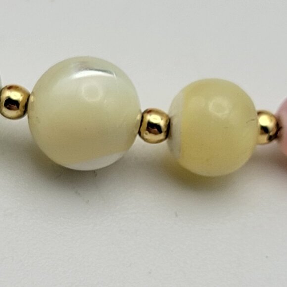 Vintage Multicolor Moonstone Beaded Necklace 16.5" Gold Plated Brass Spring Ring - Picture 2 of 8